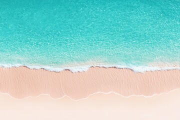 Turquoise water gently kissing the pink sand of a serene beach
