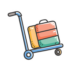 luggage cart icon, luggage cart vector illustration-simple illustration of luggage cart, perfect for luggage cart logos and icons