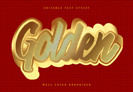 Golden Text Effect Design Template