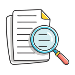 magnifying glass on document icon, magnifying glass on document vector illustration-simple illustration of magnifying glass on document, perfect for magnifying glass on document logos and icons