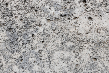 Porous White Limestone Rock with Dark Spots