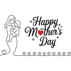 Cute Mother’s Day Greeting Card Design – Vector EPS