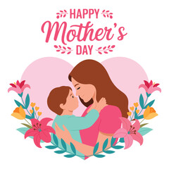 Cute Mother’s Day Greeting Card Design – Vector EPS