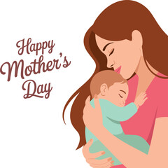 Cute Mother’s Day Greeting Card Design – Vector EPS
