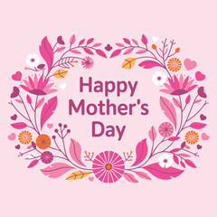 Cute Mother’s Day Greeting Card Design – Vector EPS