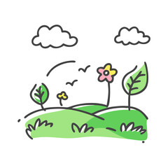 meadow icon, meadow vector illustration-simple illustration of meadow, perfect for meadow logos and icons