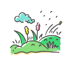 meadow icon, meadow vector illustration-simple illustration of meadow, perfect for meadow logos and icons