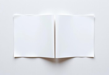 Clean white paper folded into fourths, textured background, surface, folds