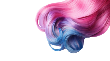 Multi-colored wig design elements on transparent background. PNG