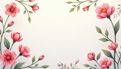 Fototapeta premium Subtle floral motif, pastel hues, delicate lines, spring, twitter