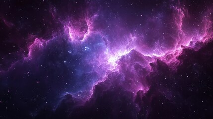 Fototapeta premium Nebulae of vibrant cosmic colors. Vast expanse of space, swirling clouds of gas and dust, scattered stars, deep space, celestial bodies