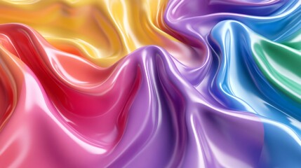 Obraz premium Colorful Fabric Texture with Rainbow Hues