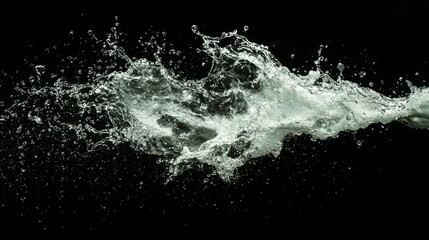 Dynamic Water Splash Against Black Background