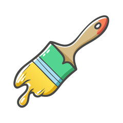 paintbrush icon, paintbrush vector illustration-simple illustration of paintbrush, perfect for paintbrush logos and icons