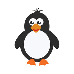 Fototapeta premium Penguin with Tuft Hair – Cute Vector Illustration