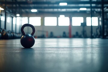 A dedicated individual engages in an intense kettlebell workout, showcasing strength and focus in a modern gym environment filled with equipment