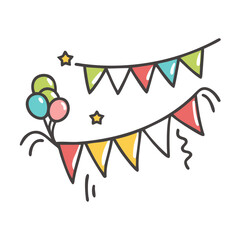 Obraz premium party banner icon, party banner vector illustration-simple illustration of party banner, perfect for party banner logos and icons