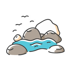 pebble beach icon, pebble beach vector illustration-simple illustration of pebble beach, perfect for pebble beach logos and icons