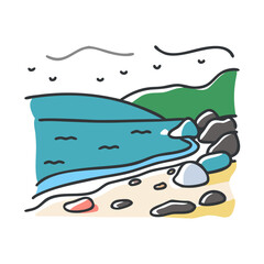 pebble beach icon, pebble beach vector illustration-simple illustration of pebble beach, perfect for pebble beach logos and icons