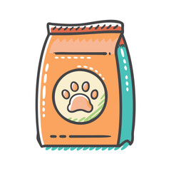 pet food bag icon, pet food bag vector illustration-simple illustration of pet food bag, perfect for pet food bag logos and icons