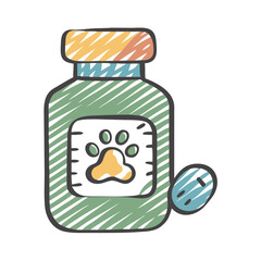 pet medicine bottle icon, pet medicine bottle vector illustration-simple illustration of pet medicine bottle, perfect for pet medicine bottle logos and icons