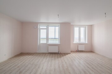 Obraz premium standard room interior apartment. view kind of decor home decoration in hostel house for sale. empty room renovated