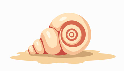Spiral seashell illustration on minimal beach setting, coastal beauty
