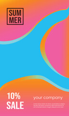 Summer Sale template poster with an abstract rounded geometric style.