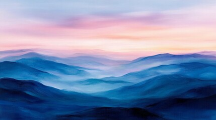 Obraz premium Misty Mountain Sunset Landscape