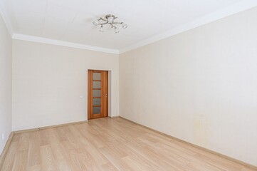Fototapeta premium standard room interior apartment. view kind of decor home decoration in hostel house for sale. empty room renovated