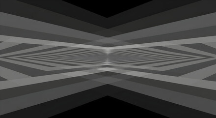 Obraz premium Abstract Lines Forming a Tunnel Perspective in Shades of Grey and Black