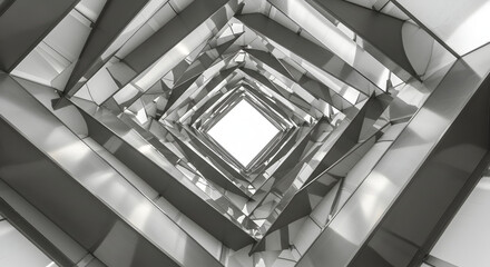 Fototapeta premium Geometric Abstraction Creates a Captivating Tunnel Vision Effect in Architecture