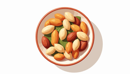 Colorful assortment of mixed nuts in bowl, healthy snacking