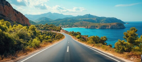 Obraz premium Coastal road trip, scenic ocean view