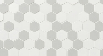 Fototapeta premium Minimalist Hexagon Pattern In Soft Gray And White Color Palette