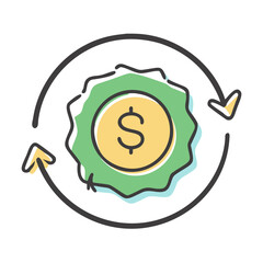 refund policy icon, refund policy vector illustration-simple illustration of refund policy, perfect for refund policy logos and icons