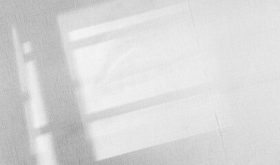 White Wall Background, Concrete Texture with Window Shadow, Empty grey Cement room with Sunlight...