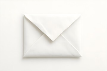 Minimalist White Envelope with Origami-Like Soft Folds and Fabric Texture (paper art, monochrome, abstract form, subtle shadows, high-key lighting, elegant simplicity)