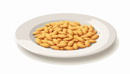 Pristine plate of sunflower seeds arranged in spiral pattern, simplicity