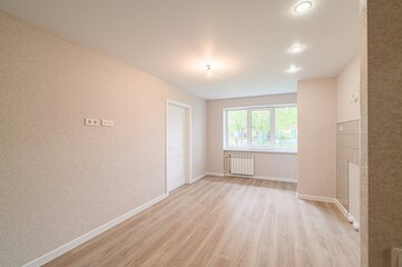 standard room interior apartment. view kind of decor home decoration in hostel house for sale. empty room renovated