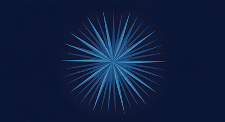 Fototapeta premium Abstract Blue Starburst Design On Dark Backdrop For Presentation Template