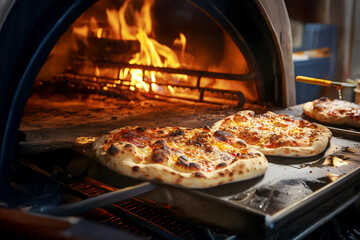 Artisanal Pizza in a Brick Oven Pizzeria