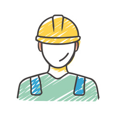 worker with helmet icon, worker with helmet vector illustration-simple illustration of worker with helmet, perfect for worker with helmet logos and icons