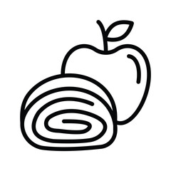 Apple strudel icon creatively designed in linear style
