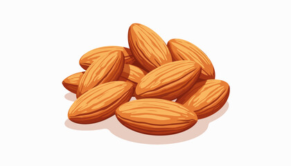 Organic almonds cluster, top-down view, natural beauty