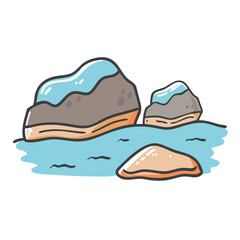 rocks by shoreline icon, rocks by shoreline vector illustration-simple illustration of rocks by shoreline, perfect for rocks by shoreline logos and icons