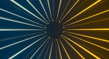 Obraz premium Abstract Blue And Gold Light Trails Leading To A Central Vortex