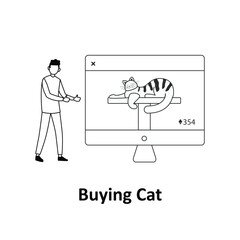 Buying Cat Vector Illustration which can easily modify or edit