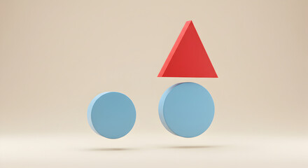 Abstract Composition With Geometric Shapes In Muted Colors And Modern Aesthetics