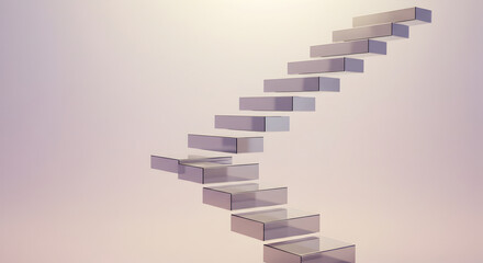 Obraz premium Abstract Staircase In Light Purple Tone For Business Concept Background